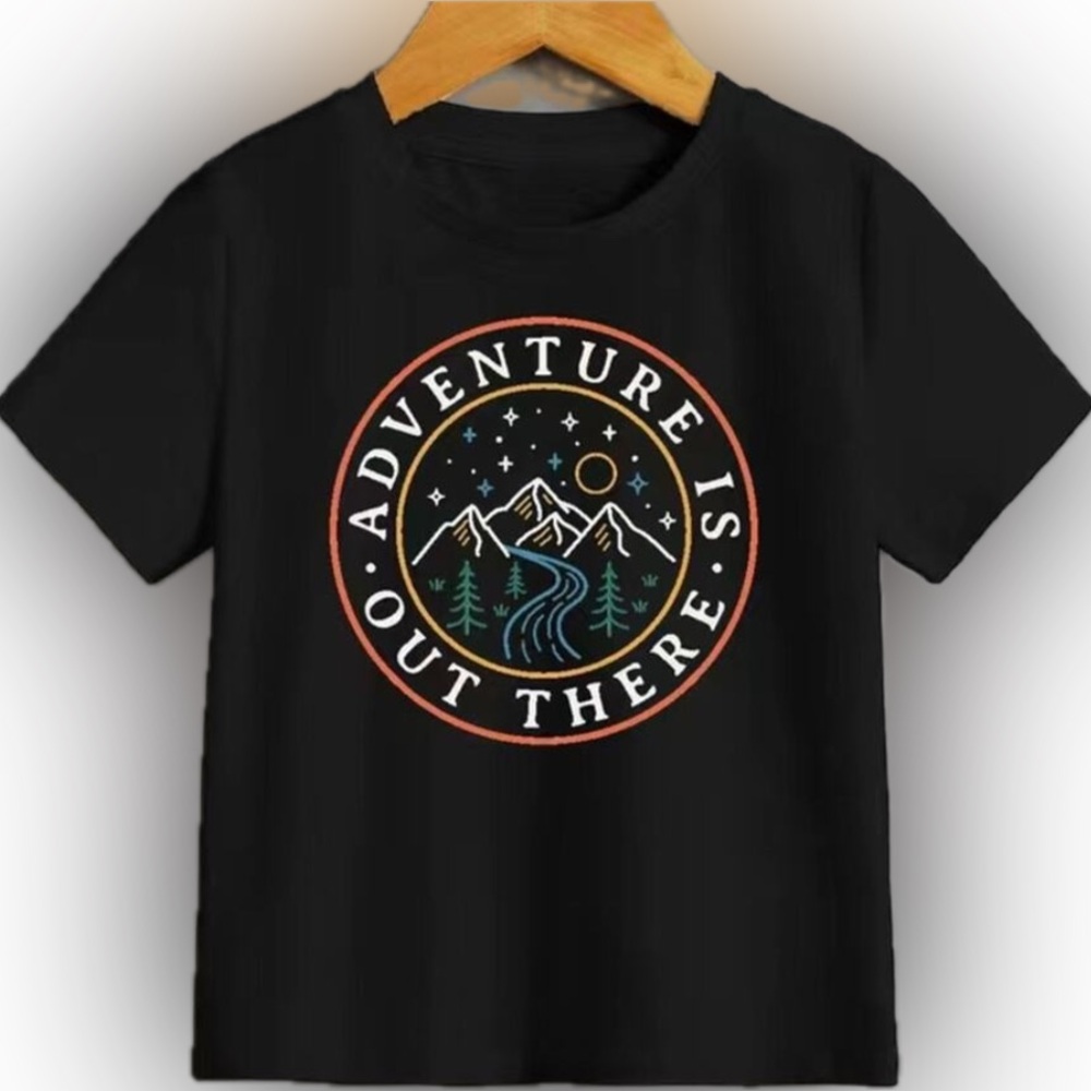 New “Adventure is out there” t-shirt 3-4, 7-8
